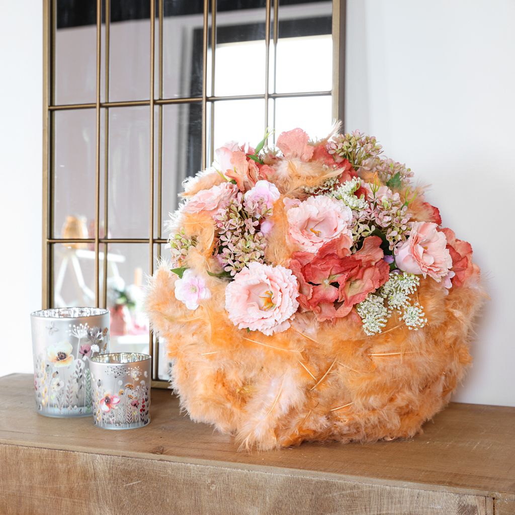 Federn Orange 5-10cm 20g Frühling Ostern Basteln Dekoration