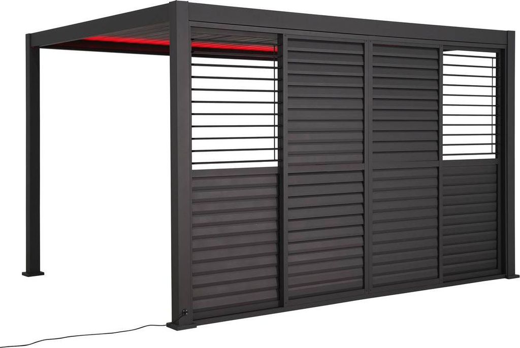 Schiebejalousie für bioklimatische pergola "evora" 3,4 x 2,3m graphit - Hespéride