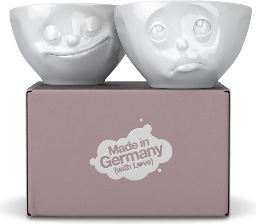 FIFTYEIGHT Schälchen-Set 200ml - Glücklich & Och bitte weiß Produktbild 
