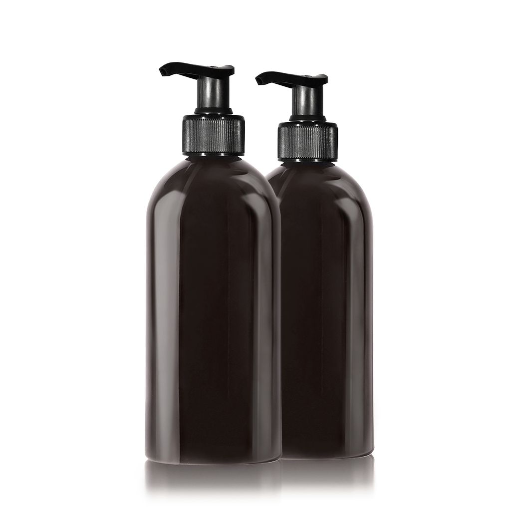 2 flacons distributeurs de savon de 500 ml, plastique, noir Image du produit 