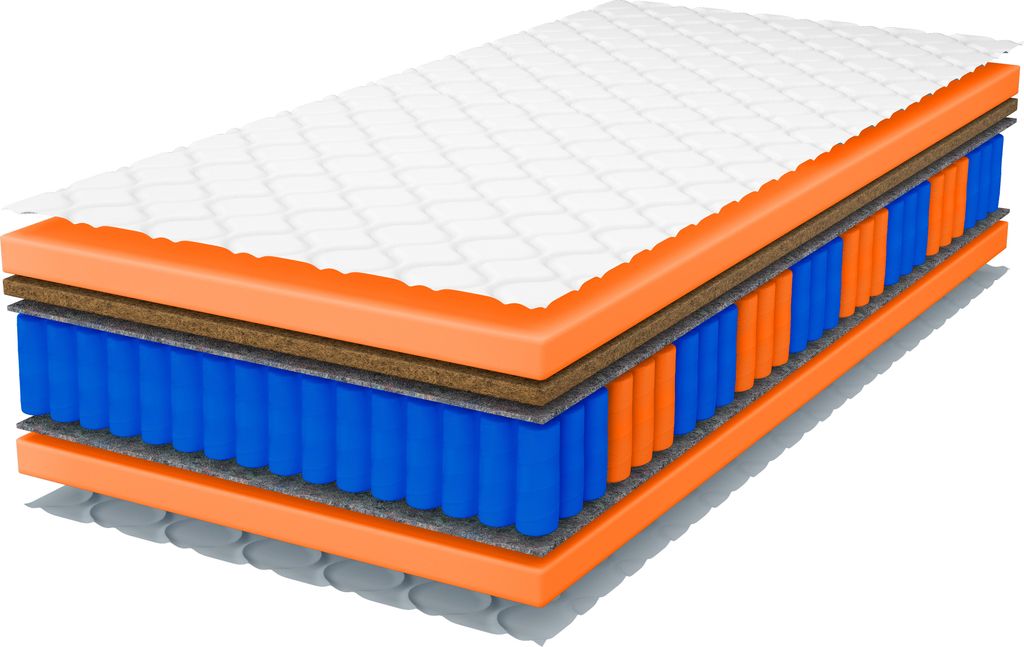 Matratze 80x190 Federkern-Taschenfederkern Kokos Kids TIKO 17 cm, antiallergisch, bequem mit Bezug, Härtegrad H3/H4