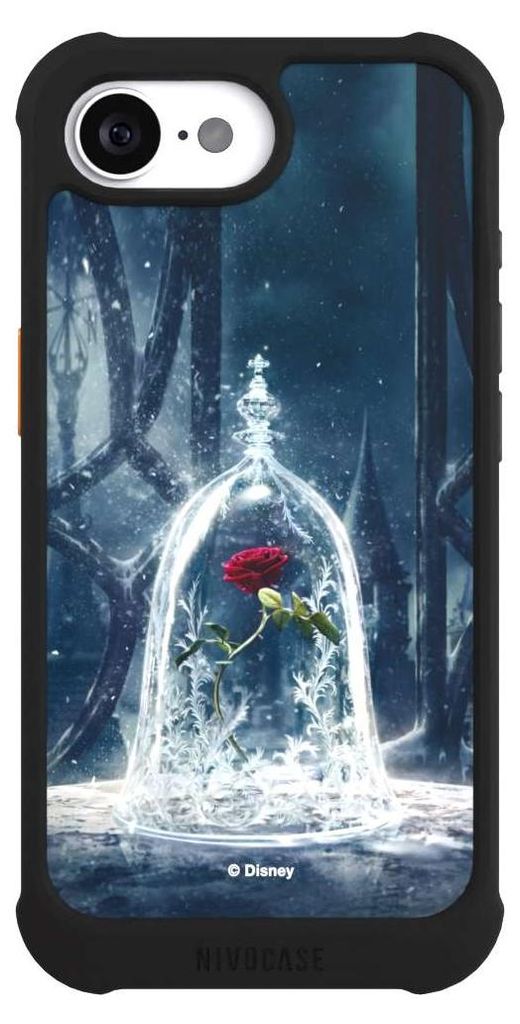 NIVOCASE Hülle für Apple iPhone 16e Stoßfeste Handyhülle NIVOmax Case Schwarz Die Schöne und das Biest Disney Princess Rose