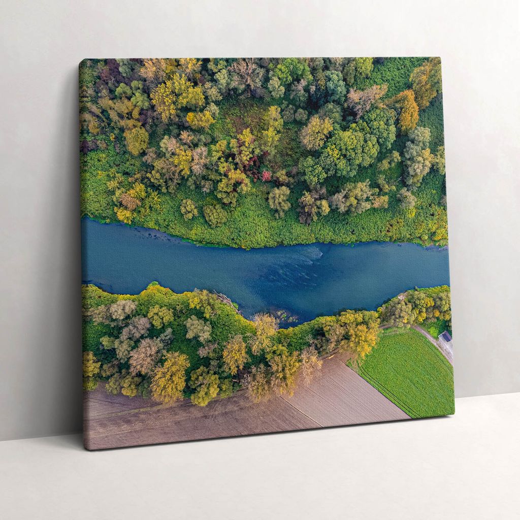 Odra River Czech Republic – Leinwandbild Wandbild – 60x60 cm – Leinwandbilder – Wandbilder – Schlafzimmer – Flur