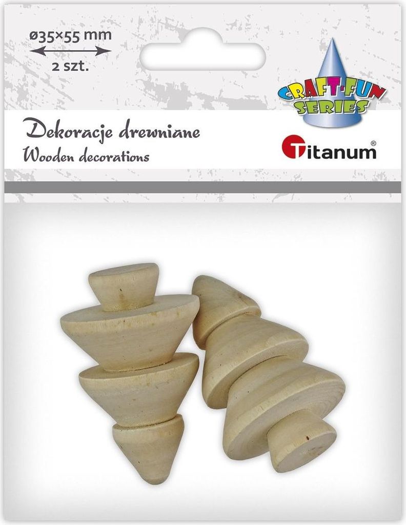 Weihnachtsbaumschmuck aus Holz 35x55 mm 2 Stück Titanum