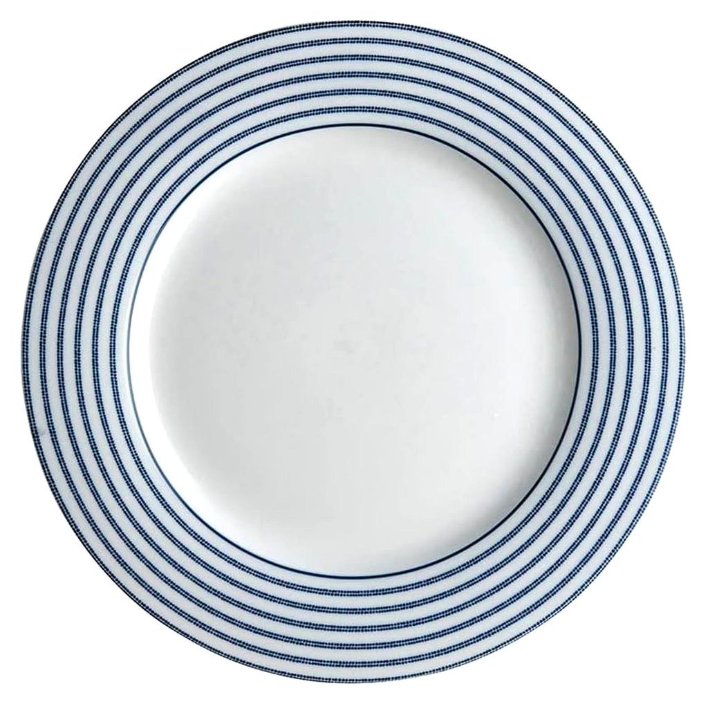 Teller, Kuchenteller, Frühstücksteller - Candy Stripe - Porzellan - blau/weiß - Ø 23 cm