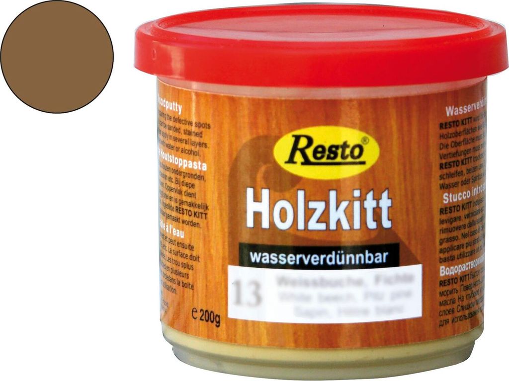 Resto Holzkitt ReparaturpasteSpachtelmasse lackierbar Nussbaum dunkel 200g