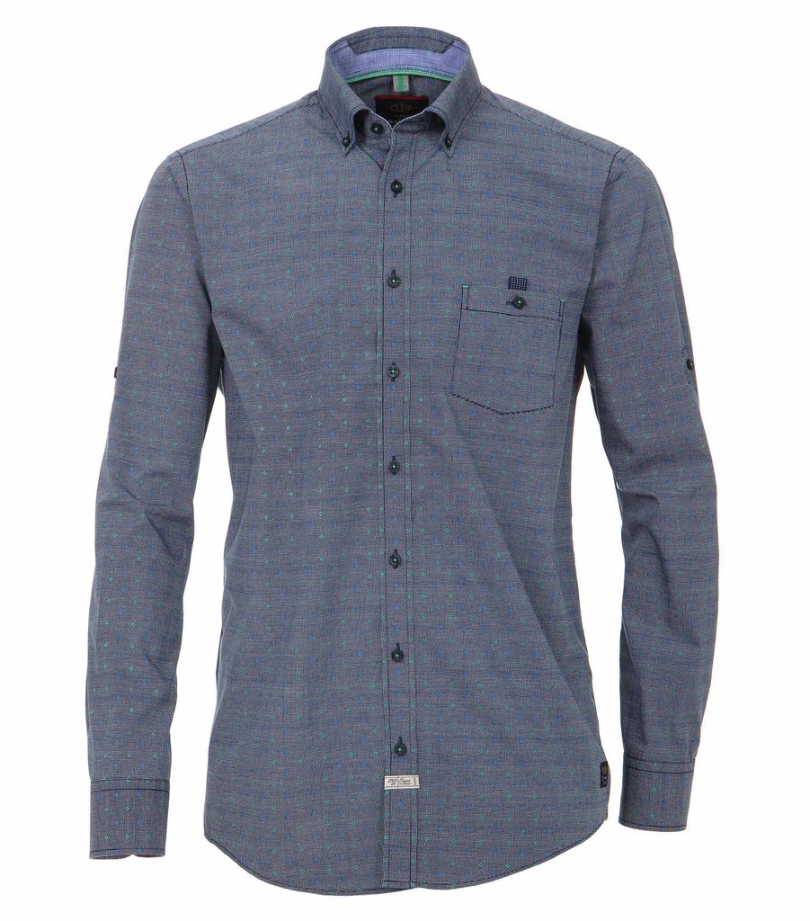 CASAMODA - Herren Hemd Langarm Causal Fit (472664200), Größe: L, Farbe: Blau