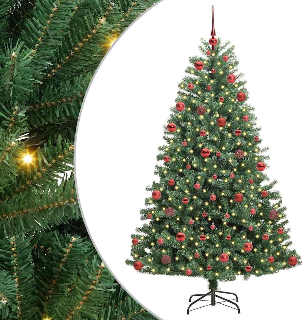 vidaXL Künstlicher klappbarer Weihnachtsbaum mit 300 LEDs Grün 180 cm