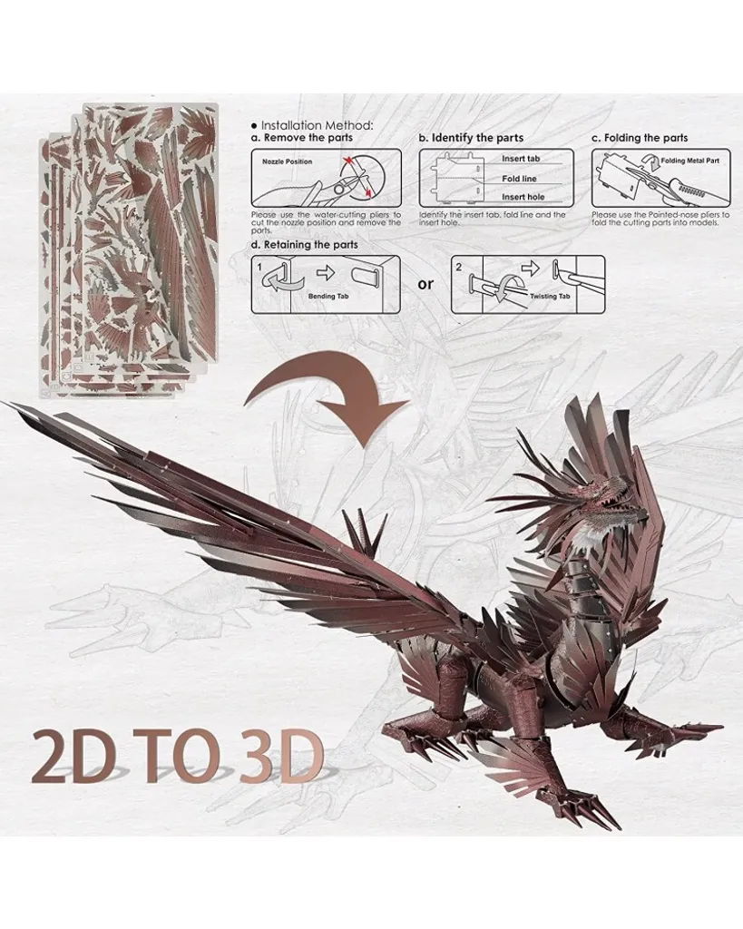 Puzzle 3D Métal Piececool Dragon Hellstrom HP233-S de 203 Pièces - 4