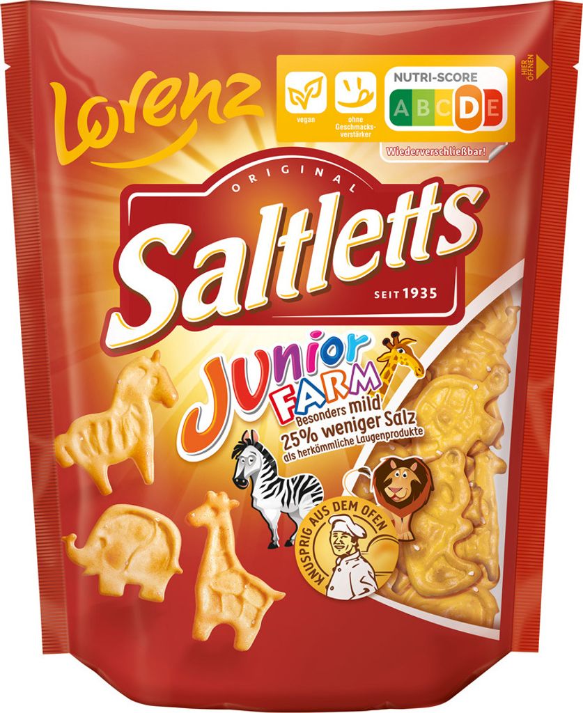 Lorenz Saltletts Junior Farm Laugengebäck Figuren in Tierform 150g