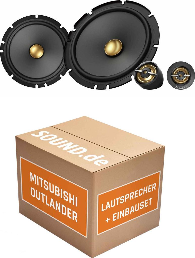 Lautsprecher Boxen Einbaupaket vorne Pioneer TS-A1601C passend für Mitsubishi Outlander CW0 | 2x Tief-Mitteltöner 2x Hochtöner