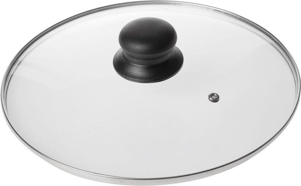 NAVA | Glasdeckel - mit Edelstahlring - Ø 24 cm - 200°C Hitzebeständiges Glas - Universaldeckel - für Topf und Pfanne - mit Dampfauslass