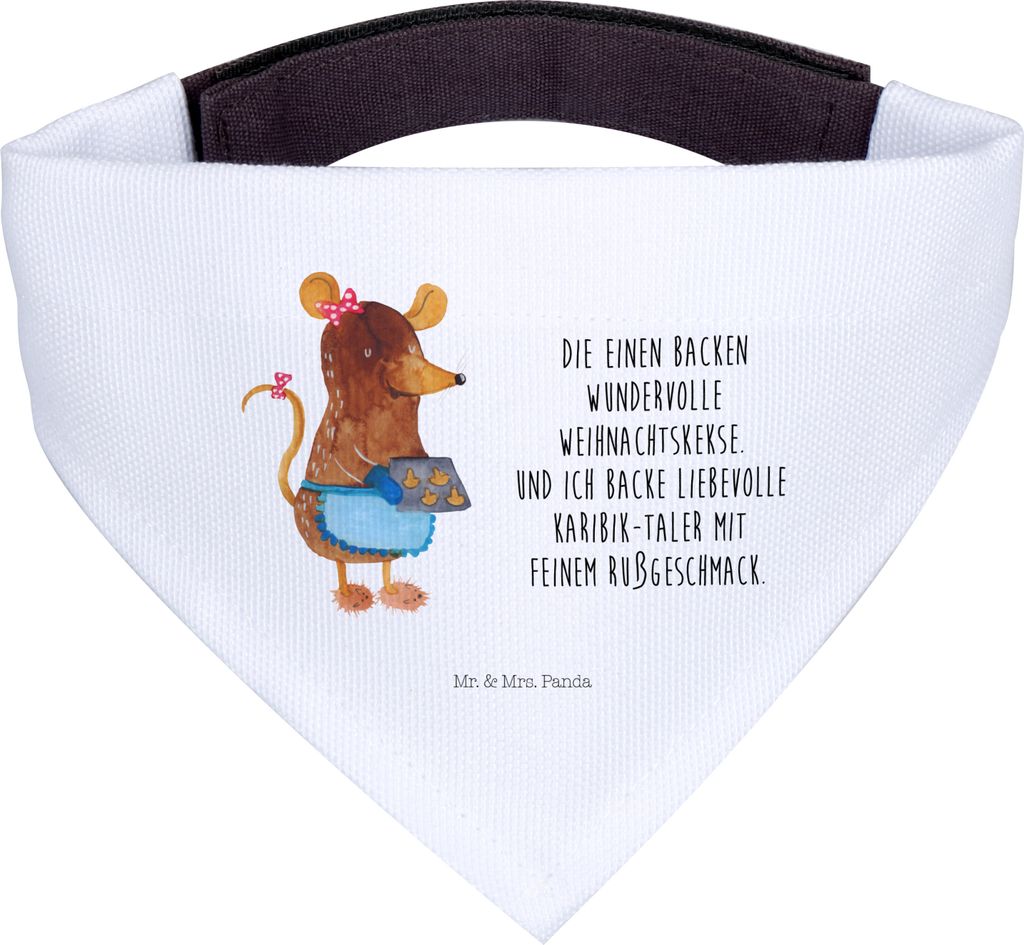 Mr. & Mrs. Panda Halstuch Für Hunde Maus Kekse - Weiß - Geschenk, Hund, Bandana, Weihnachten, Plätzchen, Hals Tuch, Backen, Winter