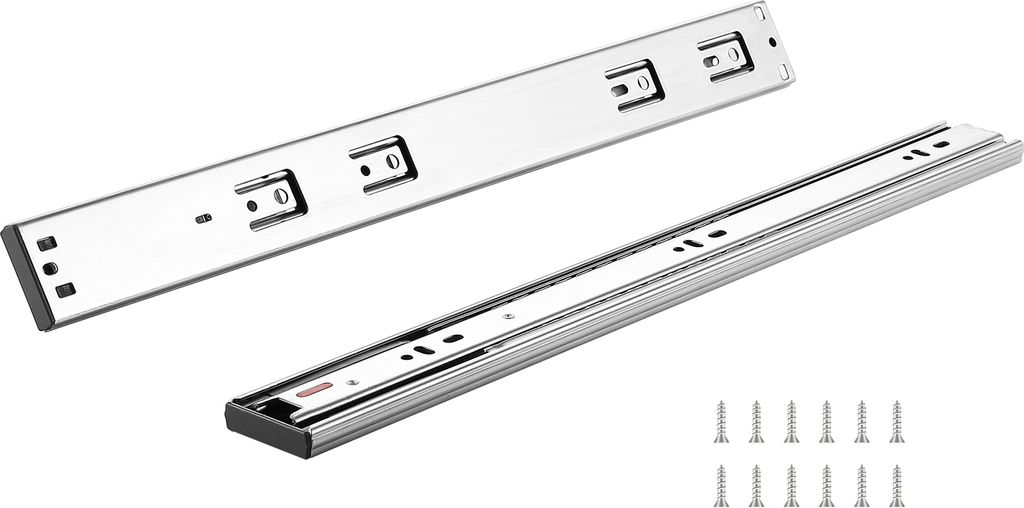 SucceBuy 6 Paar 558.8 mm Schubladenschienen, seitlich montierte Schienen, robuste Stahlschiene mit Vollauszug, sanft schließende, geräuschlose F...
