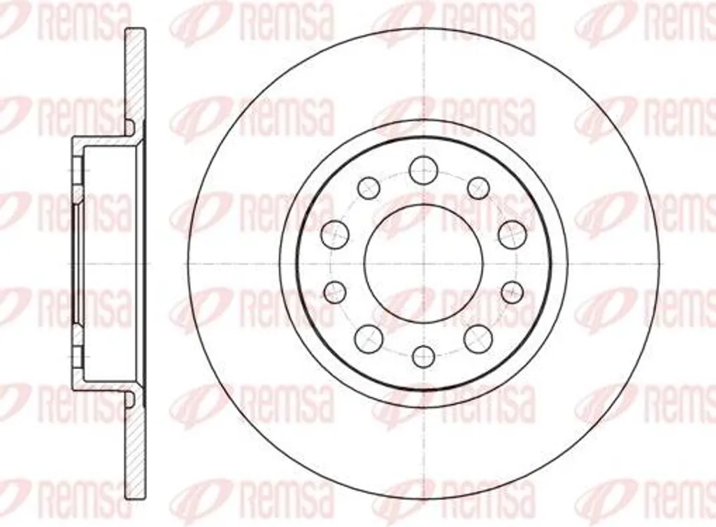 Disque de frein avant ventilé compatible Alfa Giulietta et Brera 6967.00 REMSA