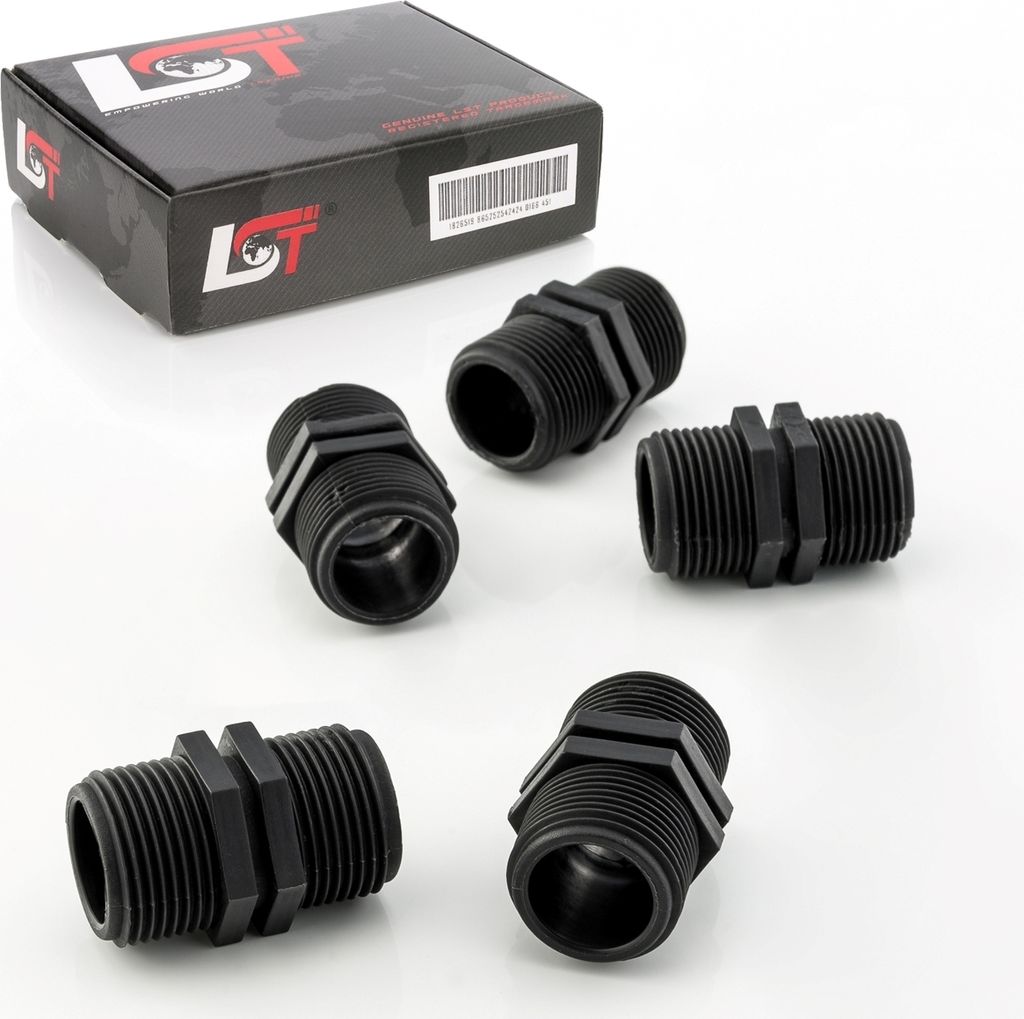 5x Kupplung Verbinder Schraubfitting Sprinklersystem Schraubsystem PE-Rohr 3/4"