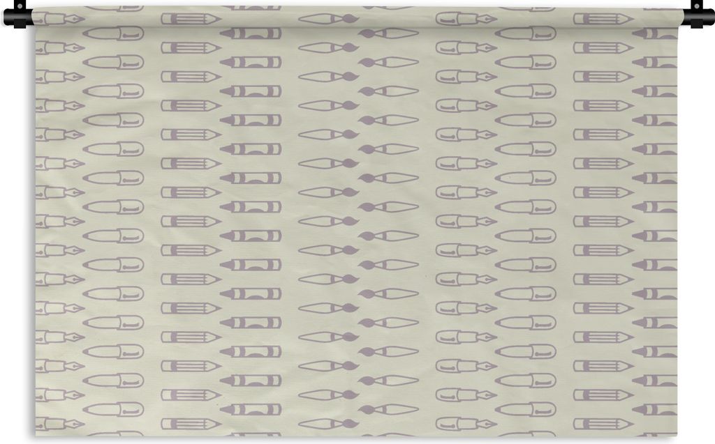 MuchoWow Wandteppich Wandbehang Bleistift - Schablonen - Pinsel 90x60 cm Tapisserie Dekoration Wandtuch - Wandskulpturen - Bildteppich