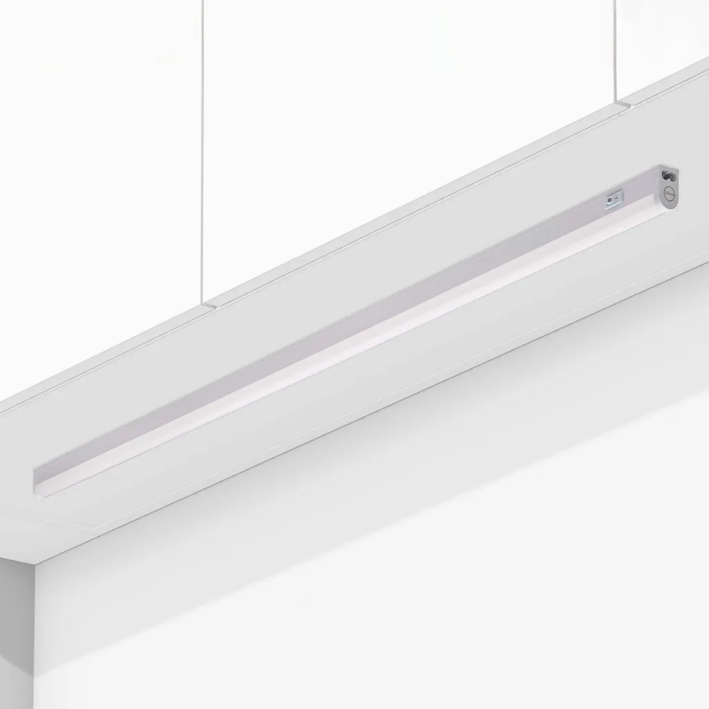 Réglette LED Anti-Éblouissement 114 cm pour Cuisine Sombre Blanc Chaud