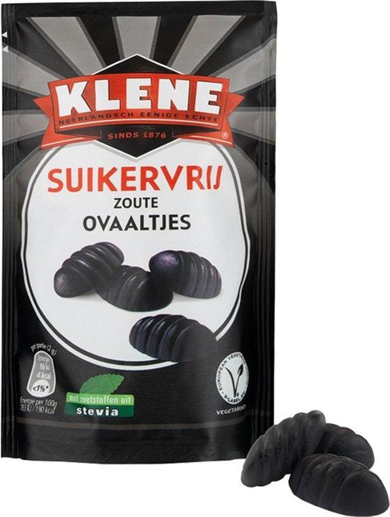 Klene Zoute Ovaaltjes - suikervrij - 110g Productafbeelding 