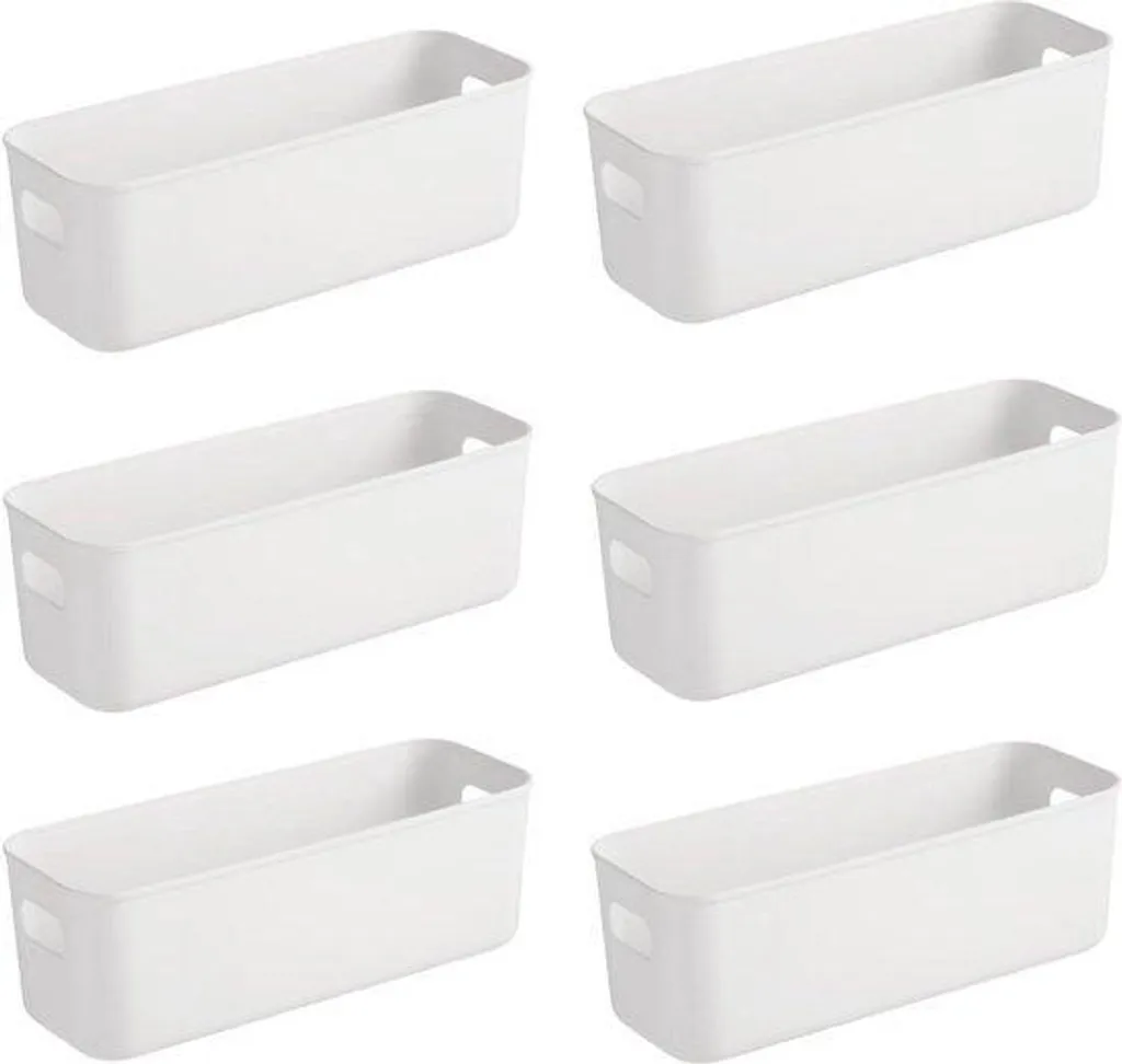 Boîte en plastique blanche 28 x 10 x 11 cm pour rangement cuisine et bain