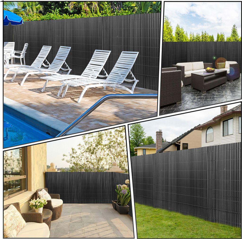 PVC Sichtschutzmatte PVC Sichtschutzzaun Anthrazit Produktbild 4