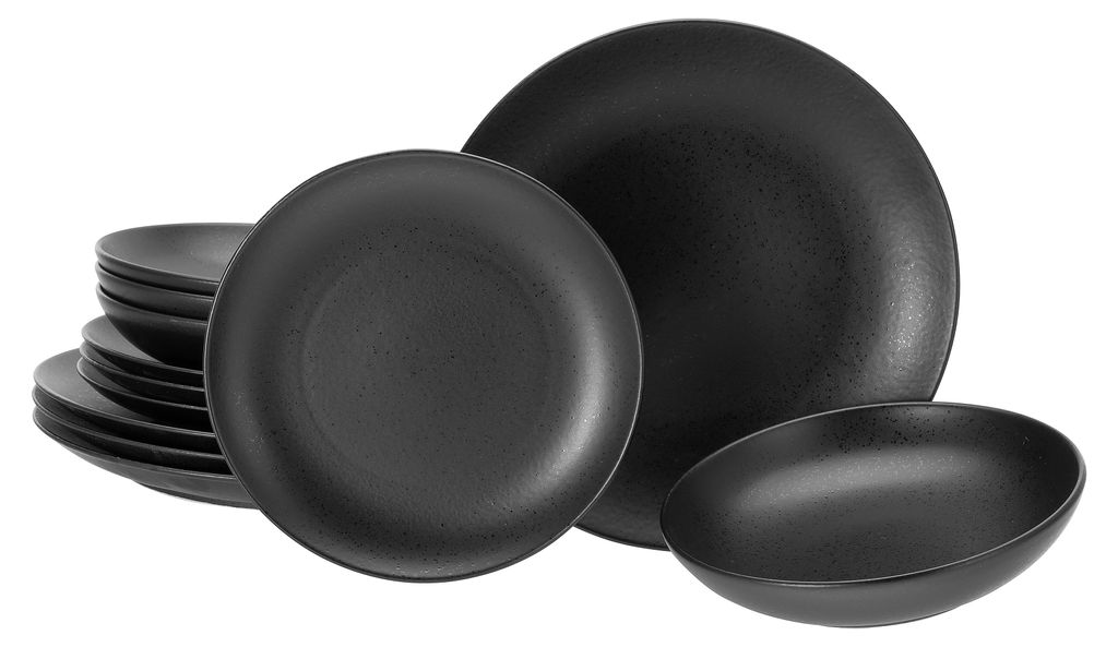 CreaTable, 16814, Magic Black Black, Tellerset 12-tlg, Produktbild 