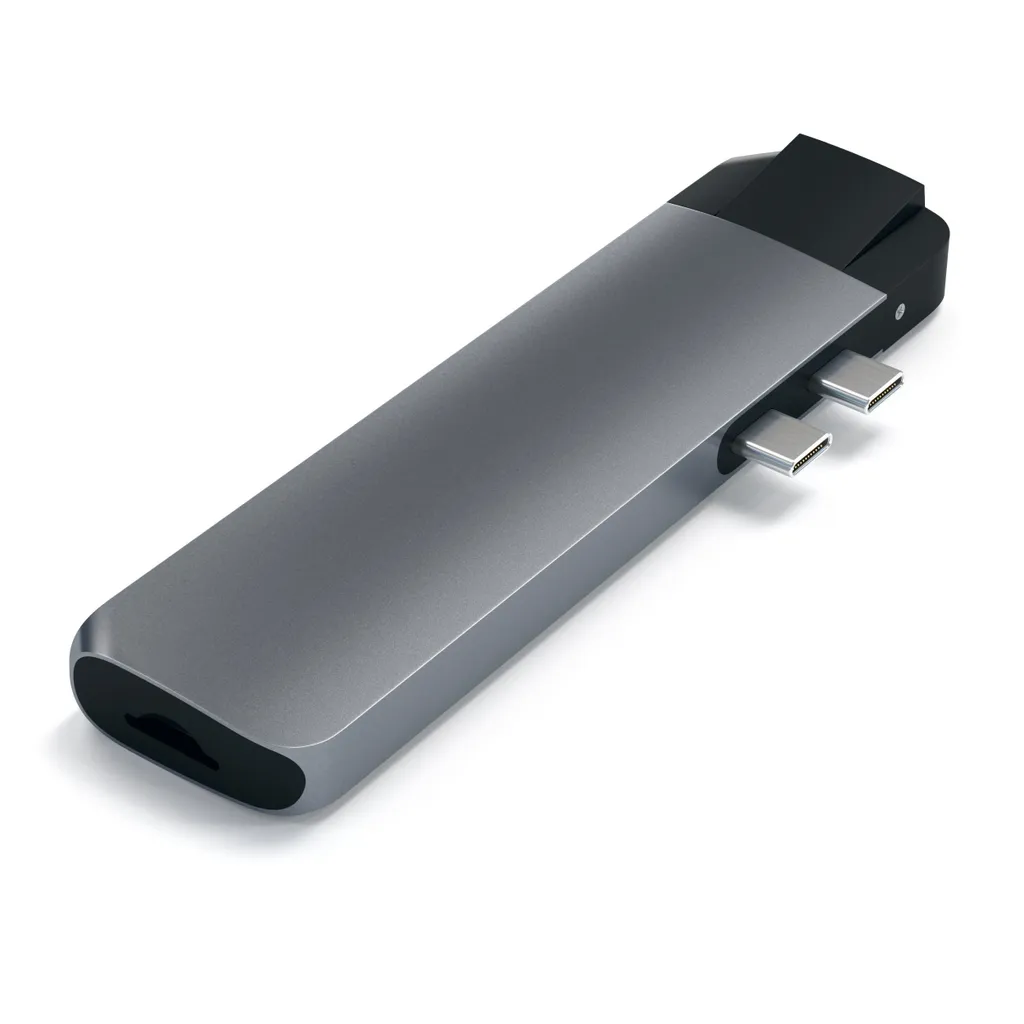 Satechi Adaptateur Hub Type-C Pro avec Ethernet Gris Espace pour MacBook