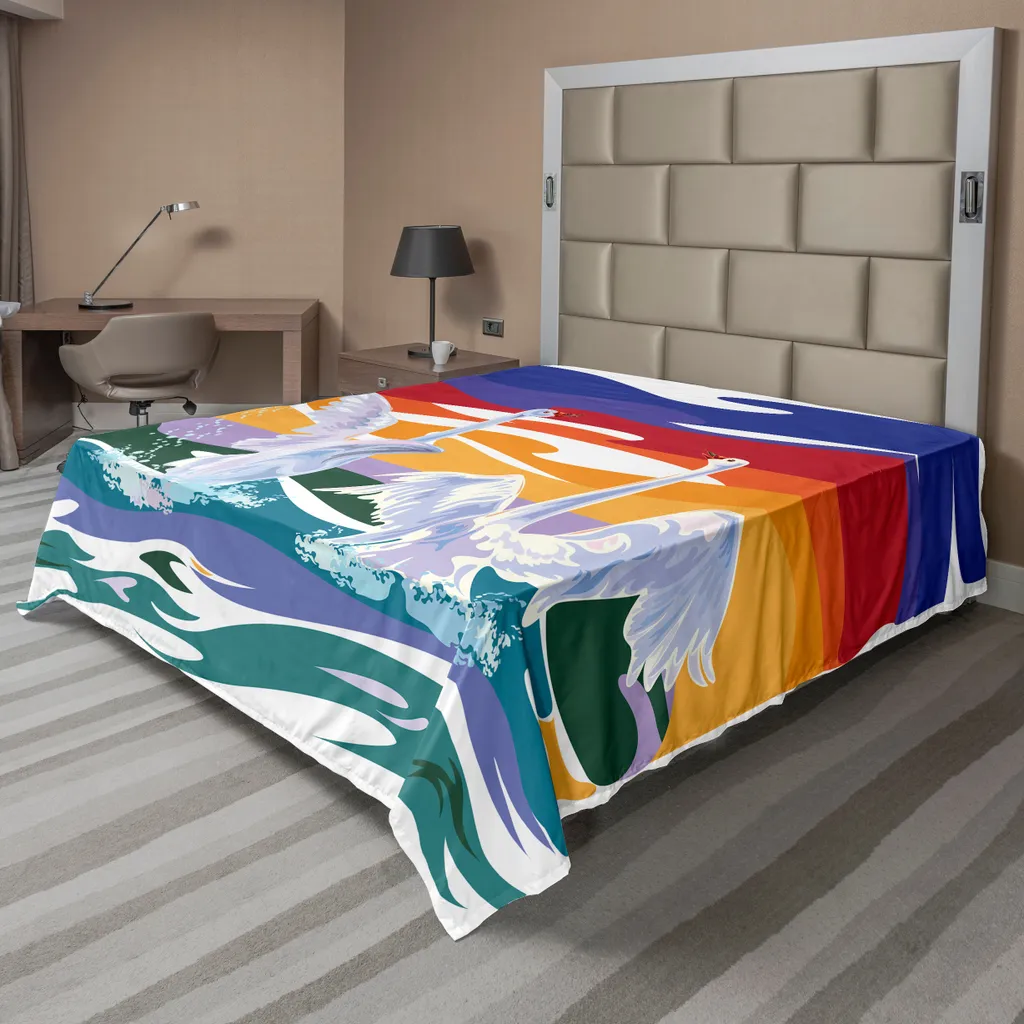 Lenzuolo ABAKUHAUS Coppia Cigni 275x260 cm - Arredo Letto Artistico Moderno