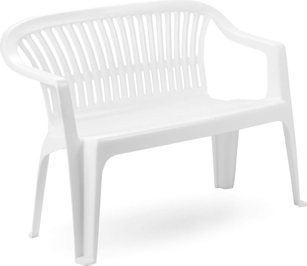 Asmi - Gartenbank, 114x55x82 cm Weiß, 2-Sitzer Italy