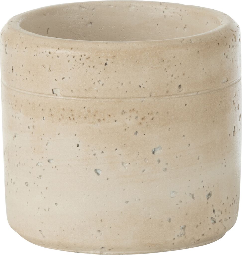 J-Line Blumentopf Olina Rund Zement Creme Small