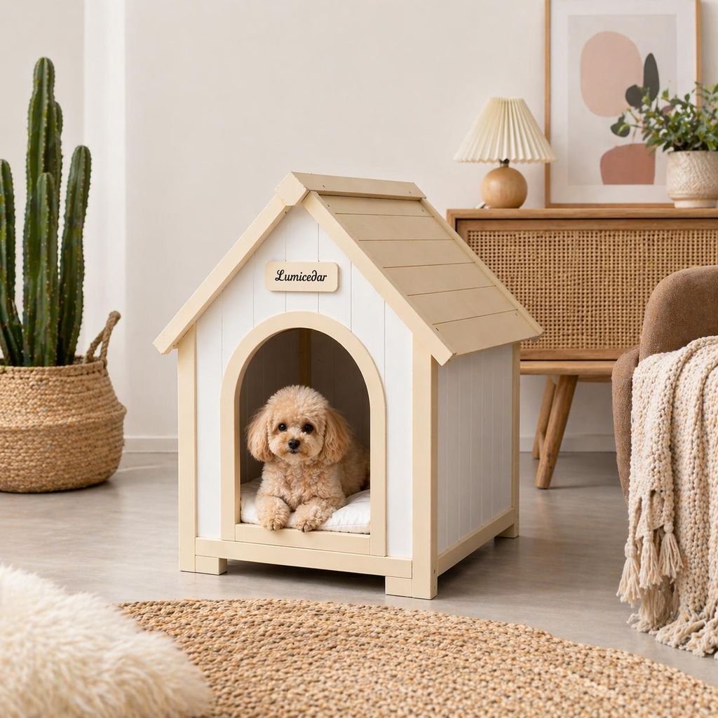 Caseta para gatos y caseta para perros, fabricadas en Imagen del producto  Imagen generada por IA