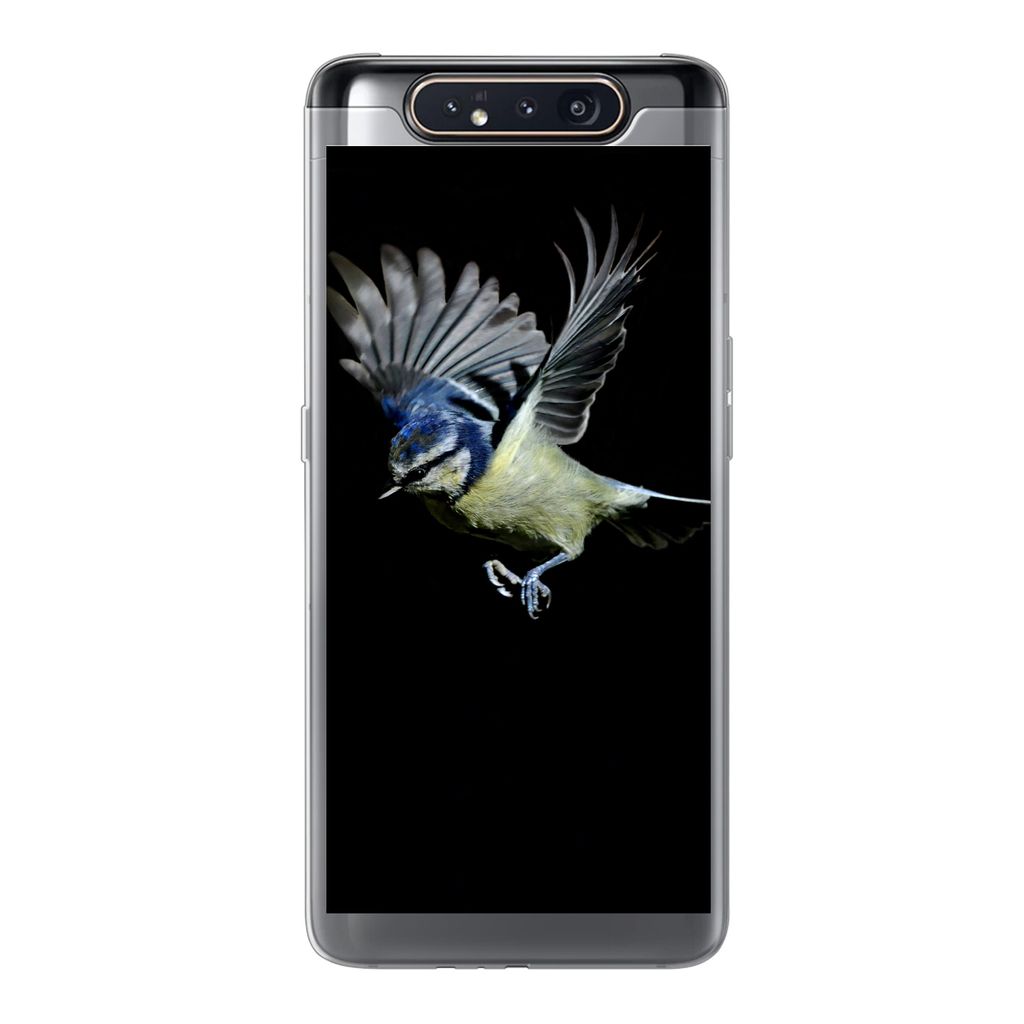 MuchoWow Handyhülle Schutzhülle Hülle für Samsung Galaxy A80 Vogel - Federn - Porträt Silikon Softcase Handy Hülle - Schutzdeckel