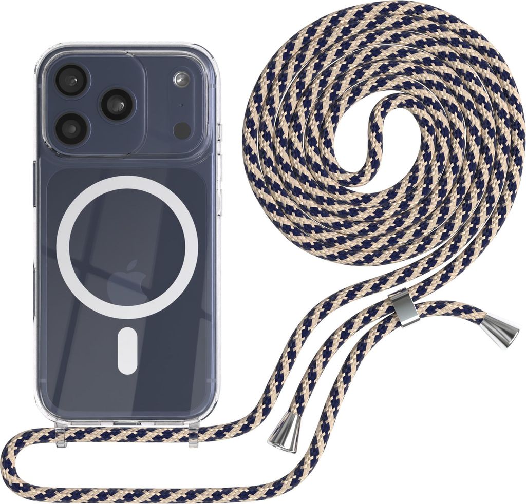 EAZY CASE - Handykette kompatibel mit Apple iPhone 17 Pro, Kette zum Umhängen, Handyhülle stoßfest, Silikonhülle mit Band, Transparente Hülle,...