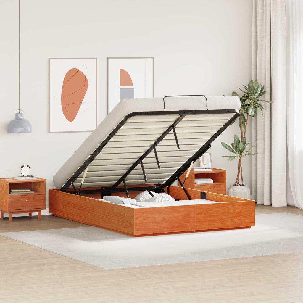 Maison Exclusive - Ottoman Bettgestell Wachsbraun 120 x 200 cm