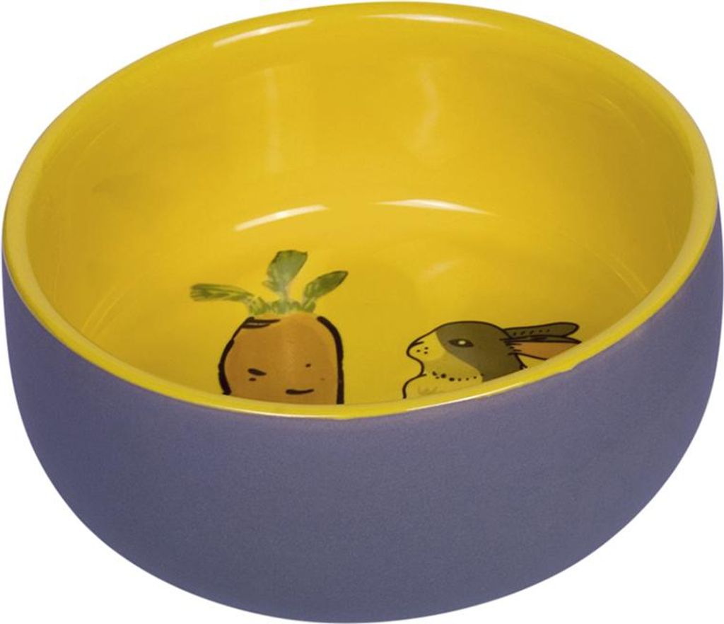 Bol en céramique avec image gris-jaune 250ml Image du produit 