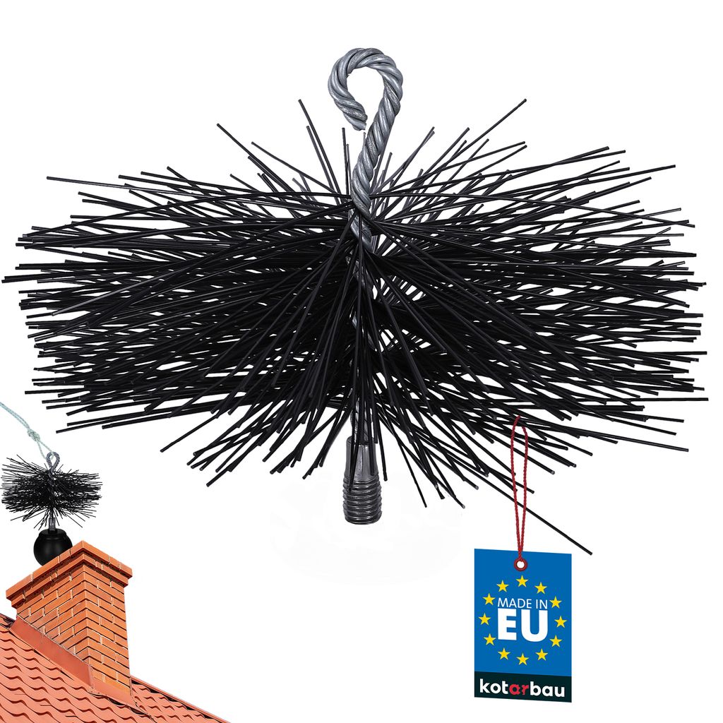KOTARBAU Schornsteinbesen Aus Kunststoff 200 mm Kaminbesen Plewa Keramik Edelstahl Rohr Rußbesen Kaminbürste Edelstahlkamin Kaminreiniger (200 mm)