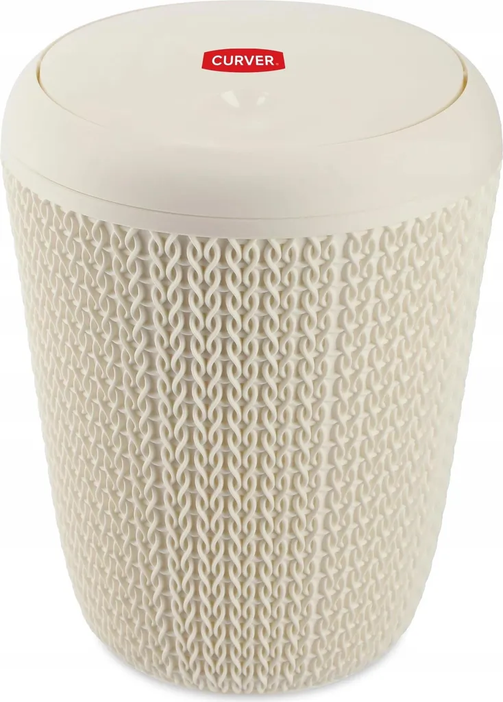 Poubelle salle de bain 6L crème sans bruit - Solution compacte et élégante