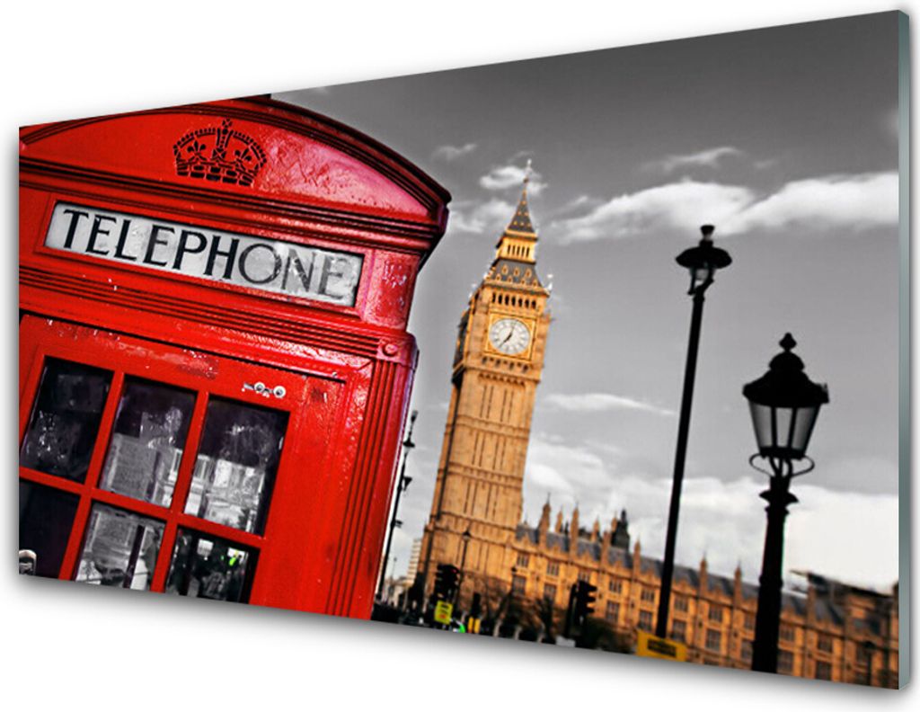 Küchenrückwand aus Glas 100x50cm Spritzschutz Telefonzelle Architektur