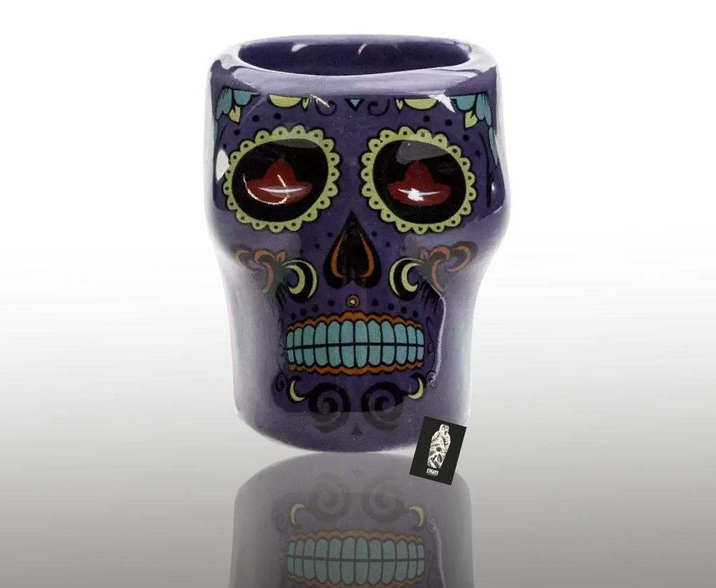 2x Sierra Tequila Shotglas 2cl Ton Skull Lila Totenkopf Produktbild 