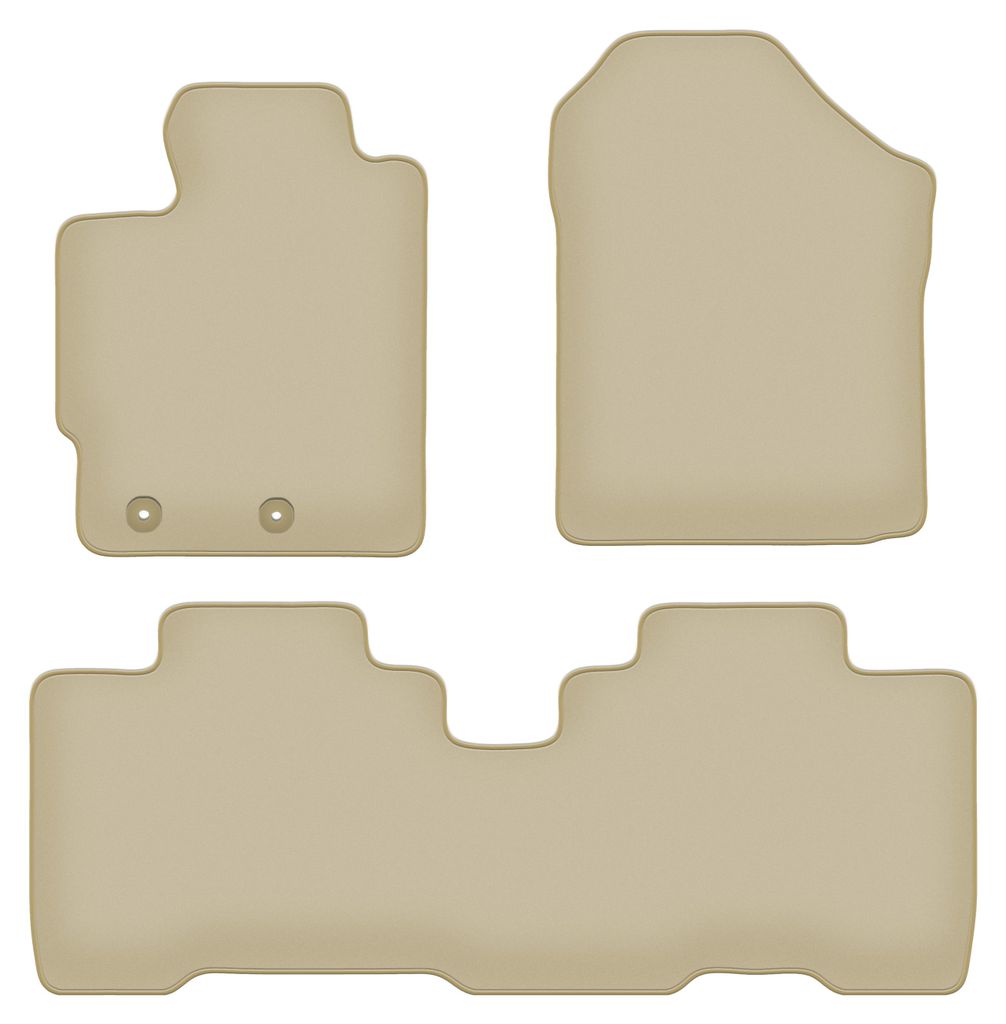 Velours-Fußmatten PREMIUM beige passend für Toyota Verso-S (2010-2015, Minivan) – mit Befestigungen – passgenau