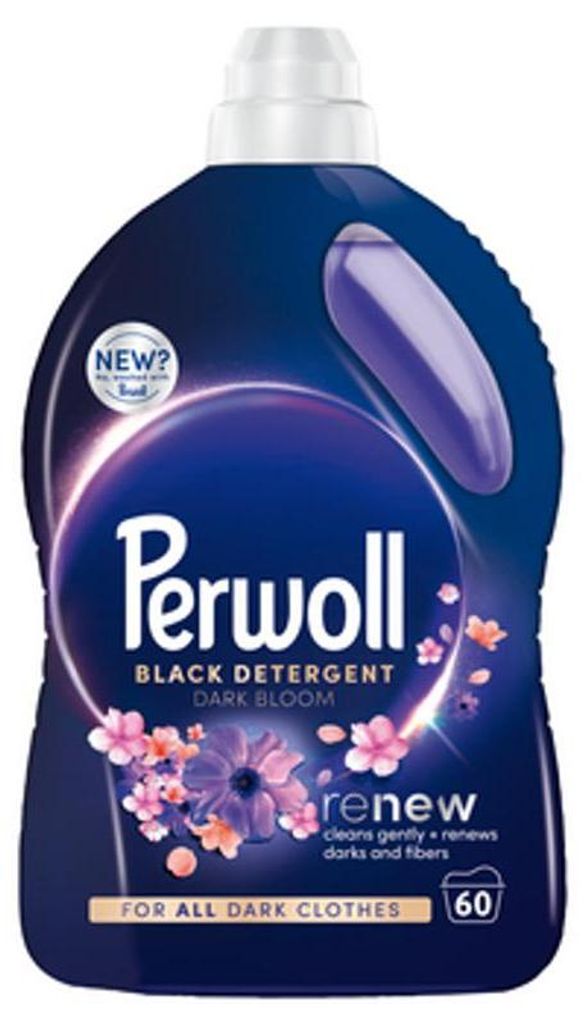 Perwoll Renew Dark Bloom Flüssigwaschmittel für Schwarz- und Dunkelwäsche, 3 L