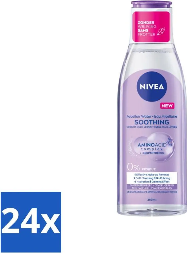 Stock 24x NIVEA Acqua Micellare 200ml Anti-Residui | Prezzo Ingrosso