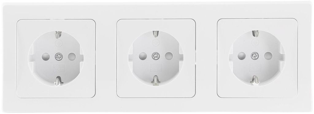 ChiliTec 22929 DELPHI Set 3 Steckdosen + 2-fach Rahmen Produktbild 