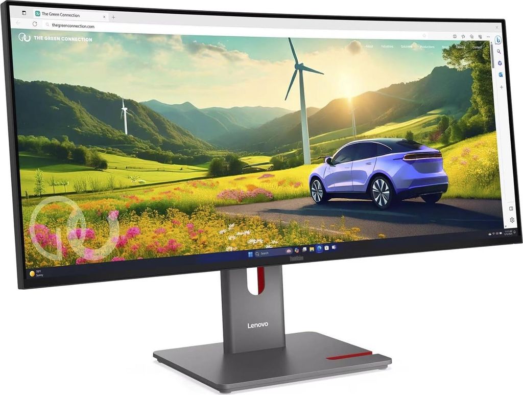 Lenovo ThinkVision T34WD-40 LED-Monitor Curved 86,4 cm 34 Zoll 3440 x 1440 UWQHD @ 120 Hz VA 300 cd/m² 3000:1 HDR10 4 ms HDMI DisplayPort USB-C sc...