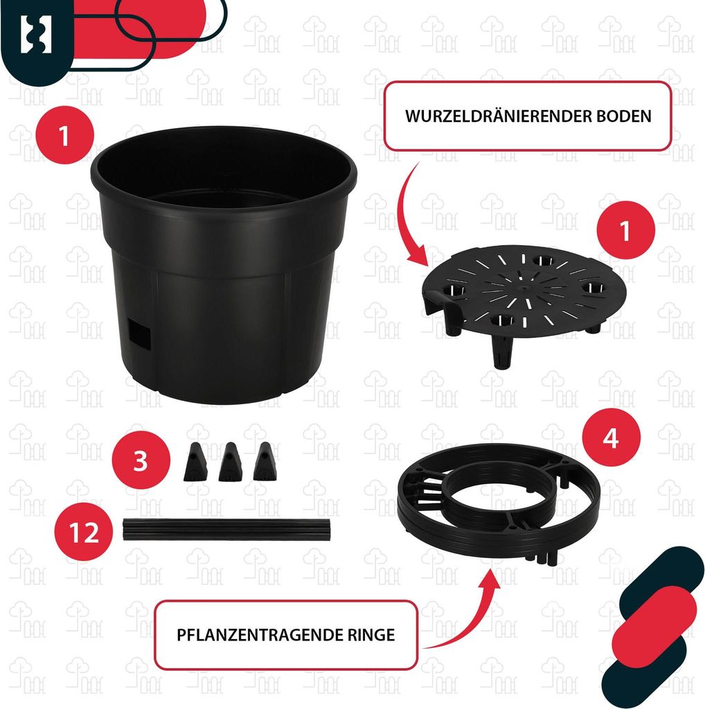 Whitefurze G27TR5 - Vaso per Piante di pomodori, 23 cm, Colore