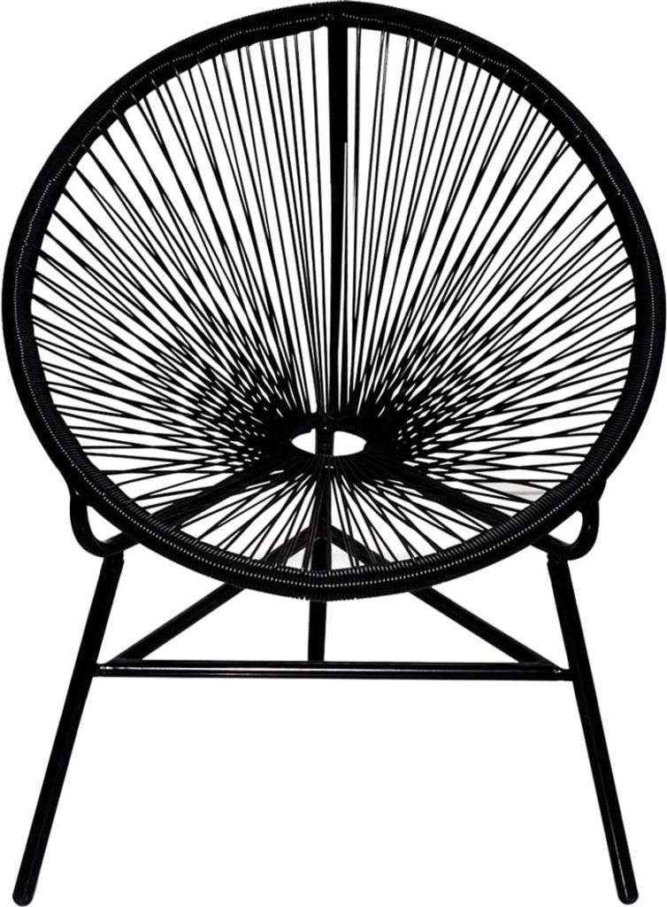 vidaXL Garten-Mondstuhl Poly Rattan Schwarz