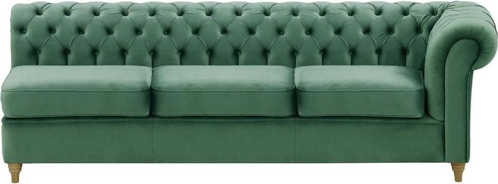 Chesterfield Modul - Dreisitziges Seitenelement, rechts (3R)-Velluto 12-wax black