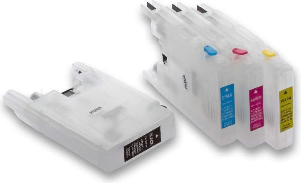 vhbw 4er-Pack Refill Tintenpatrone Leer Mehrfarbig als Ersatz für Brother LC1220, LC1240, LC1240M, LC1240C, LC1240BK Druckerpatrone (Kompatibel)
