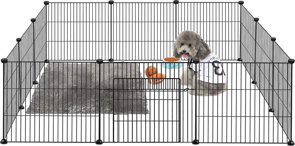 Sessamen-LP Freigehege Gittergehege Kaninchen Metallgitter Gehege mit Tür Meerschweinchen Käfig Kleintierkäfig Welpengehege Hasengehege für Inn...