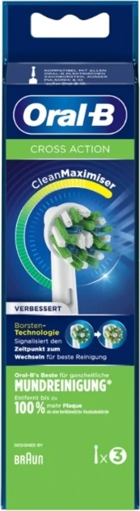 Éliminez la Plaque avec Oral-B Cross Action CleanMaximizer - 3 Brossettes